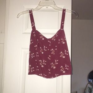 cropped pink floral tank